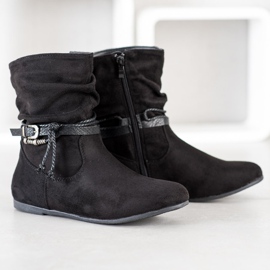 SHELOVET Bottes en daim à la mode le noir 1