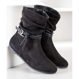 SHELOVET Bottes en daim à la mode le noir 2