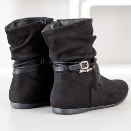 SHELOVET Bottes en daim à la mode le noir 5