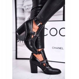 FRSS Boots Femme Découpes Croco Noir Aria 2