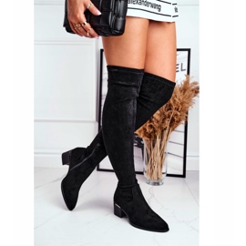 FRBS Bottes Au Genou Femme Eco-Suede Noir Indigo 2