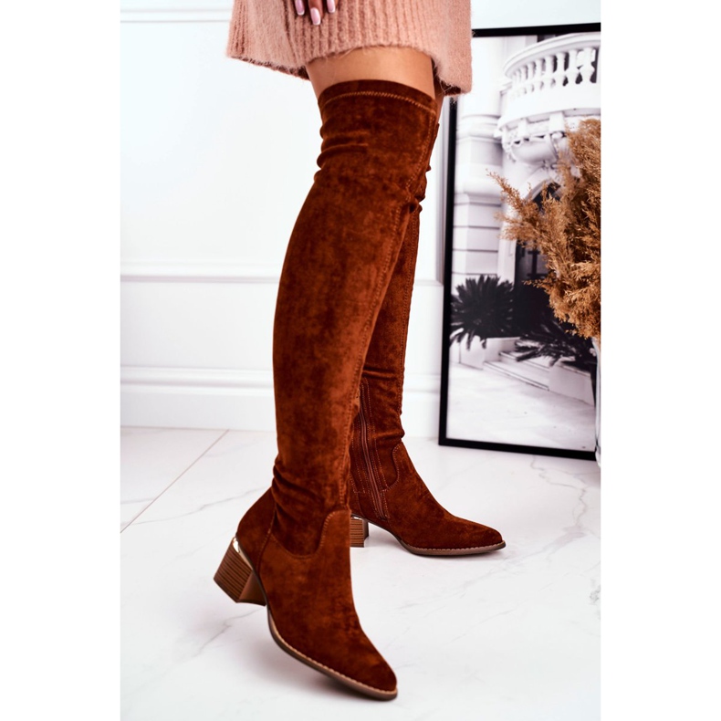 FRBS Bottes Hautes Femme Eco-Suede Camel Indigo multicolore 2 FRBS Bottes Hautes Femme Eco-Suede Camel Indigo multicolore 2