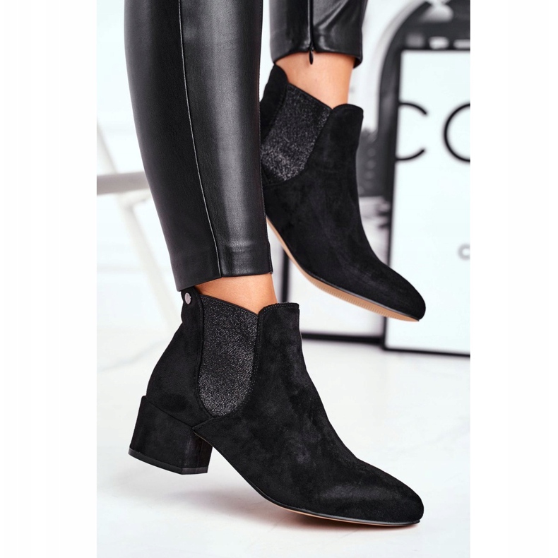Bottines Tersavolle noires à talon bas pour femmes 1