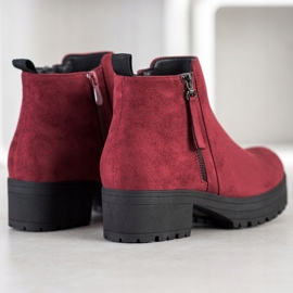 Clowse Bottines bordeaux sur la plateforme rouge 1 Clowse Bottines bordeaux sur la plateforme rouge 1