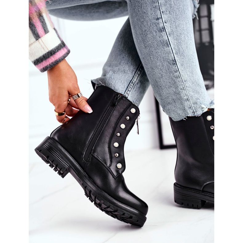 Bottes chaudes Black Hypnotized pour femmes avec fermeture éclair à l'avant noir 2