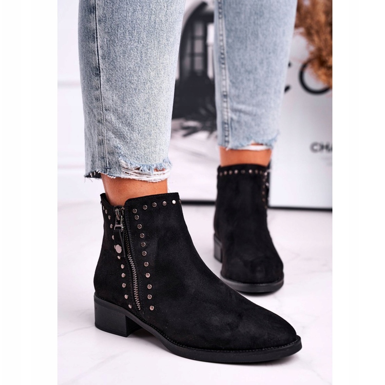 Bottes Femme À Talons Hauts Rivets Black Control le noir 1