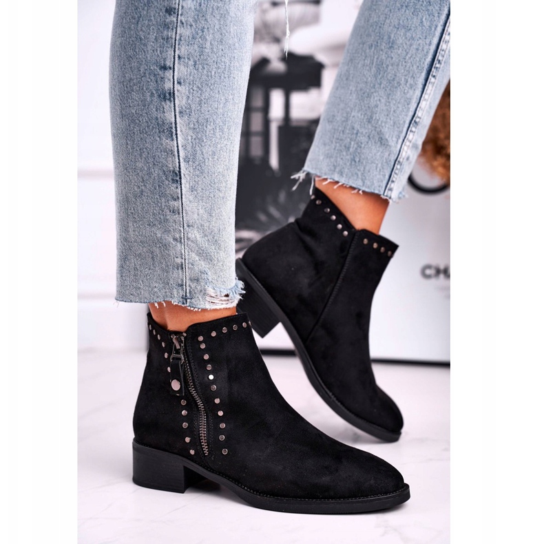 Bottes Femme À Talons Hauts Rivets Black Control noir 2