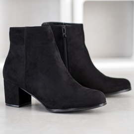 Lovery Bottes noires en daim le noir 1