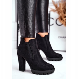 Bottines Femme Slip On A Heel Eco-Suede Black Berry le noir 1 Bottines Femme Slip On A Heel Eco-Suede Black Berry le noir 1