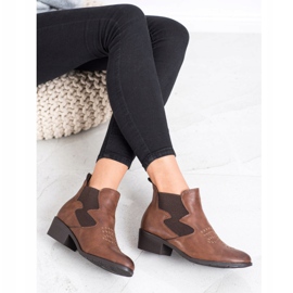 Weide Bottes en éco-cuir brun 4