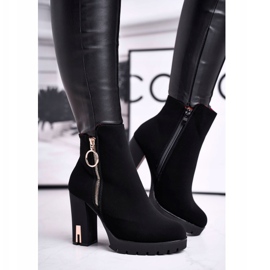 Bottines femme à talon haut Black Yris noir 1