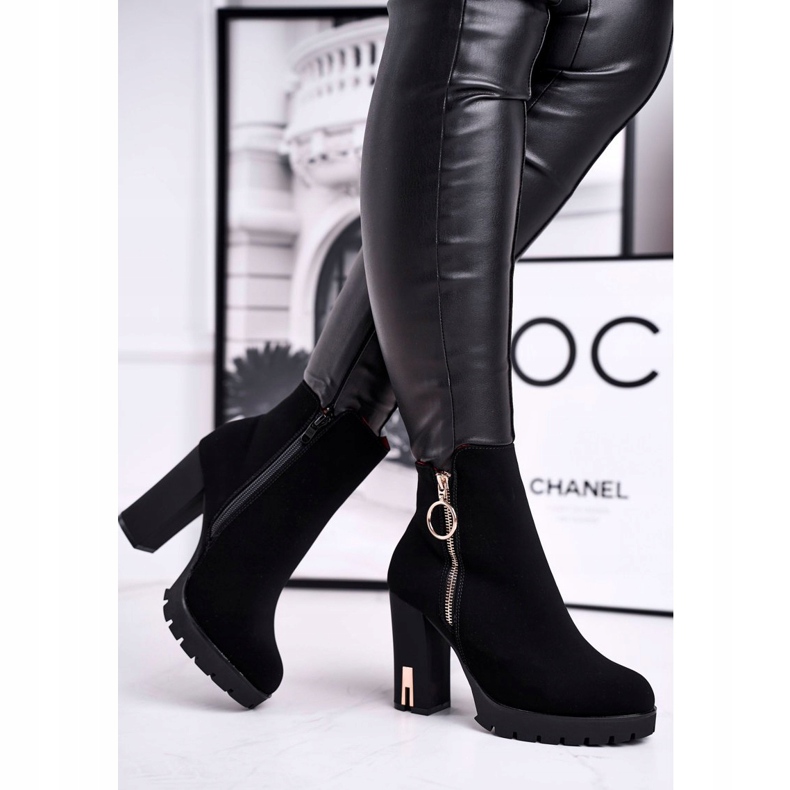 Bottines femme à talon haut Black Yris noir 2