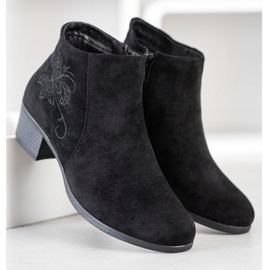 SHELOVET Bottes noires avec application le noir 1