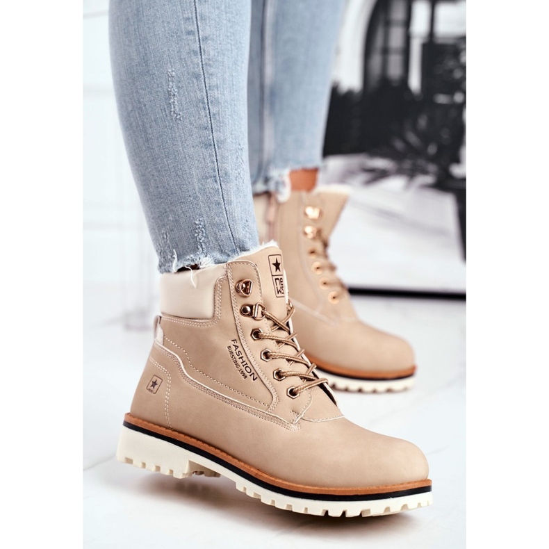 EVE Bottes en bois pour femmes avec isolation, beige Tiempo 1 EVE Bottes en bois pour femmes avec isolation, beige Tiempo 1