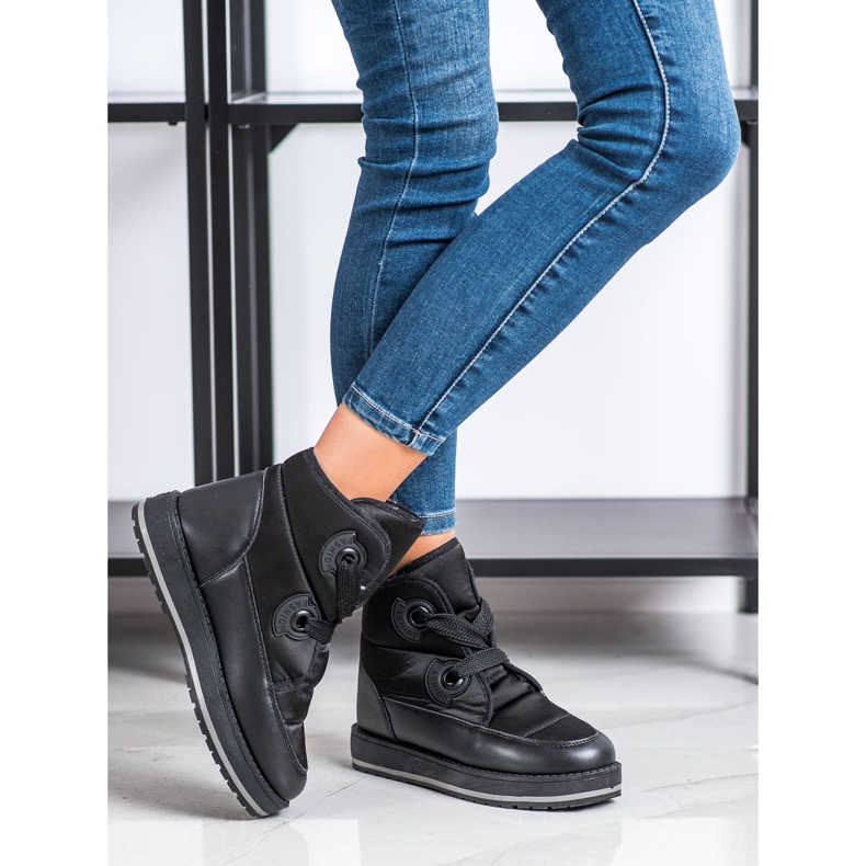 SHELOVET Bottes de neige à la mode le noir 1