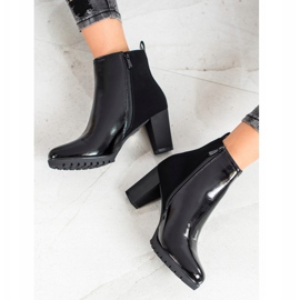 Gogo Bottes en cuir verni noir 2