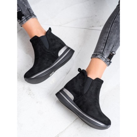 Gogo Bottines en daim à enfiler le noir 3
