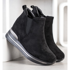 Gogo Bottines en daim à enfiler le noir 2