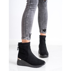 Camo Bottes compensées en daim le noir 3