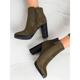 Super Me Bottes à talons à la mode vert 2