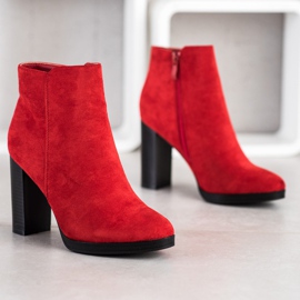 Super Me Bottes à talons à la mode rouge 1