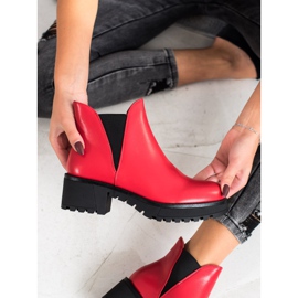 Super Mode Bottines à enfiler en cuir écologique rouge 2 Super Mode Bottines à enfiler en cuir écologique rouge 2