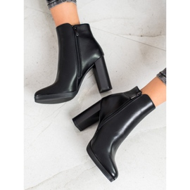 Ideal Shoes Bottines classiques à talons hauts noir 2