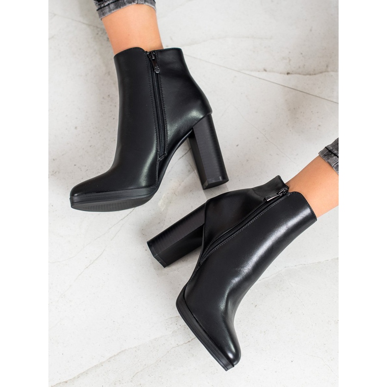 Ideal Shoes Bottines classiques à talons hauts noir 2