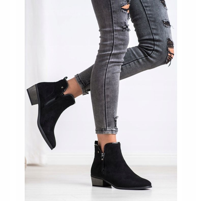 J. Star Bottes avec fermeture éclair décorative noir 1