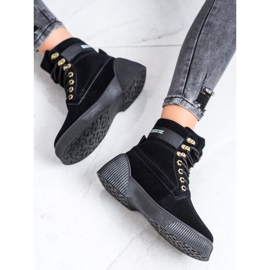 Weide Bottines nouées à la mode noir 2