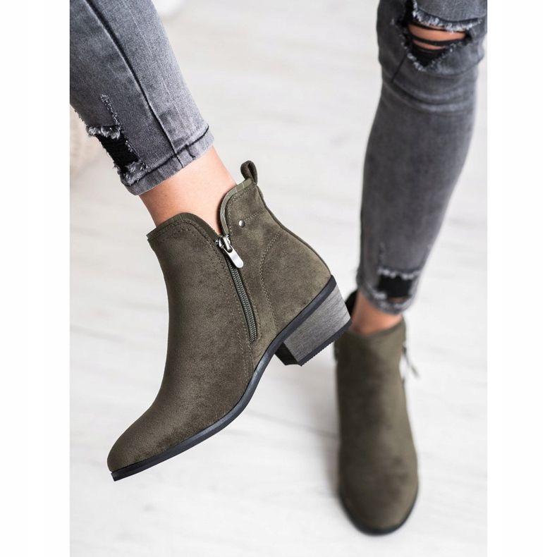 J. Star Bottes avec fermeture éclair décorative vert 1