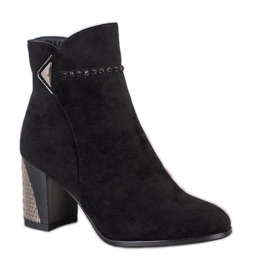 Goodin Bottines en daim élégantes le noir 4