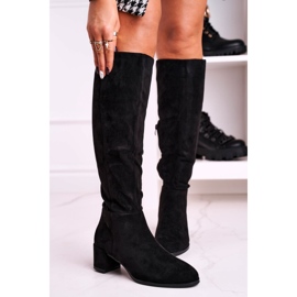Bottines femme en daim Sergio Leone noir KZ273 1