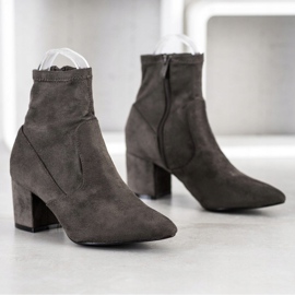 SHELOVET Bottines à talon en daim kaki 2