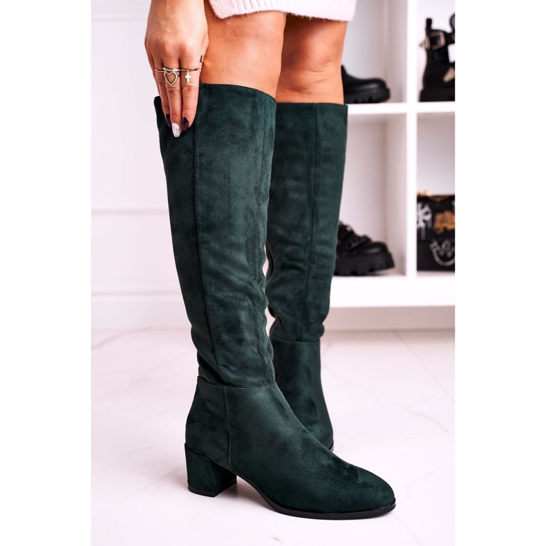 Bottines femme en daim Sergio Leone vert KZ273 1