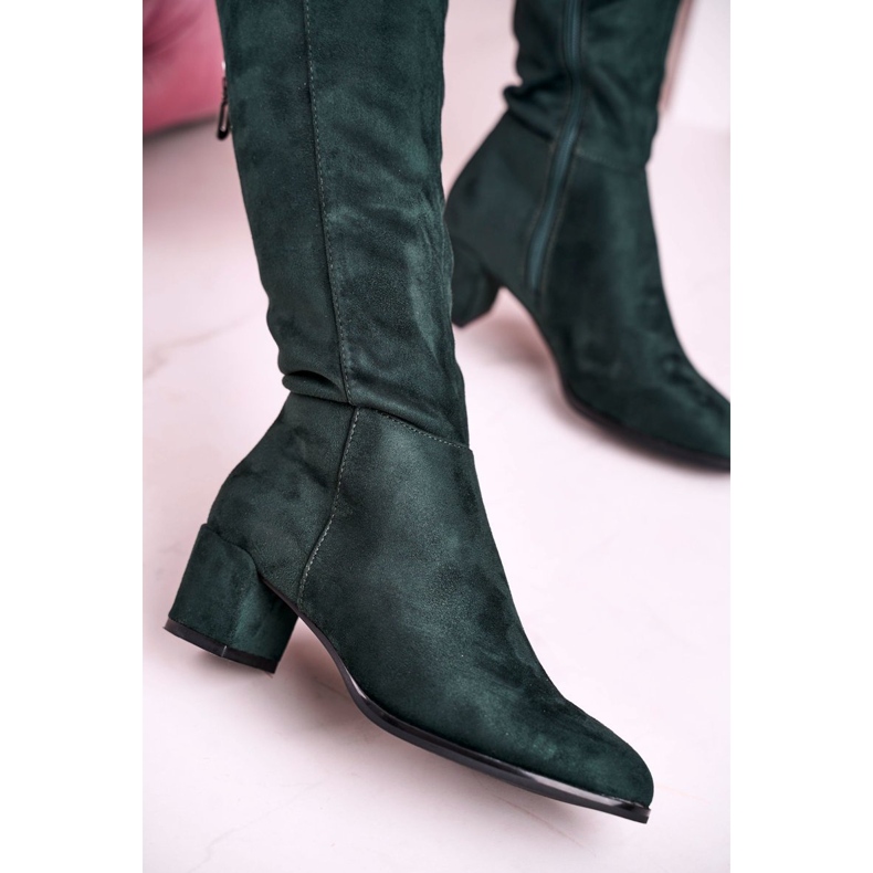 Bottines femme en daim Sergio Leone vert KZ273 2
