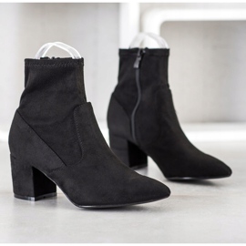SHELOVET Bottines à talons en daim le noir 3