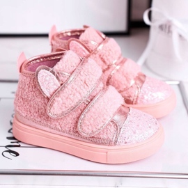 FRROCK Baskets Enfant Haute Chaud Rose Clifford 1