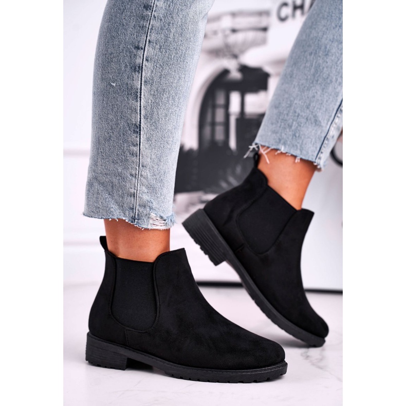 Bottes noires Shaggy noires pour femmes 1