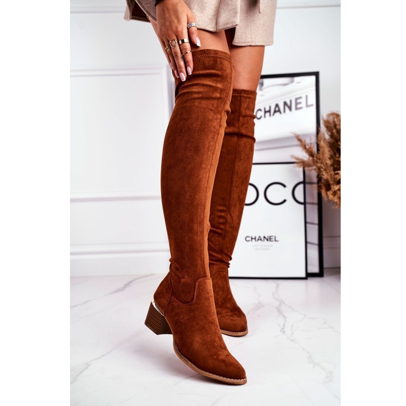 EVE Bottes hautes femme en daim écologique camel Can't Stop brun multicolore 1