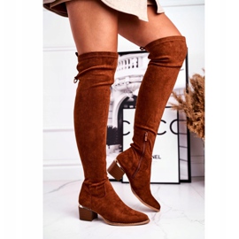 EVE Bottes hautes femme en daim écologique camel Can't Stop brun multicolore 2