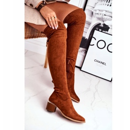 EVE Bottes hautes femme en daim écologique camel Can't Stop brun multicolore 4