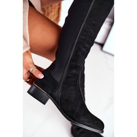 EVE Bottes hautes femme daim / lycra noir Nash le noir 5