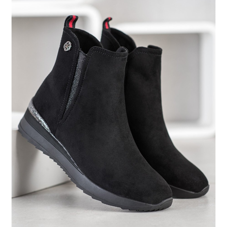 Gogo Bottes compensées chaudes le noir 1