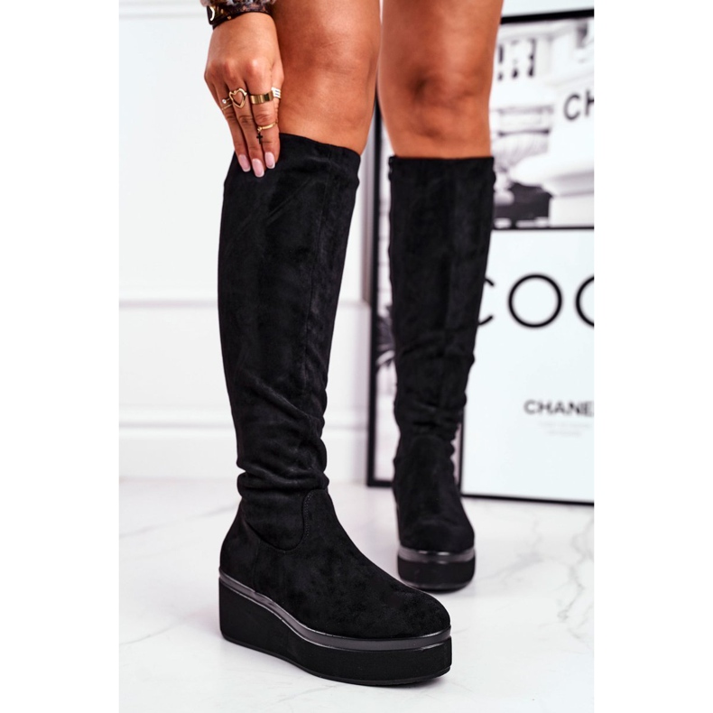 Boots femme Sergio Leone sur la plateforme noir KZ732 le noir 1