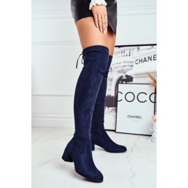 Boots femme Sergio Leone lycra bleu marine KZ281 1