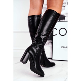 Bottes hautes pour femmes Sergio Leone noir KZ278 2