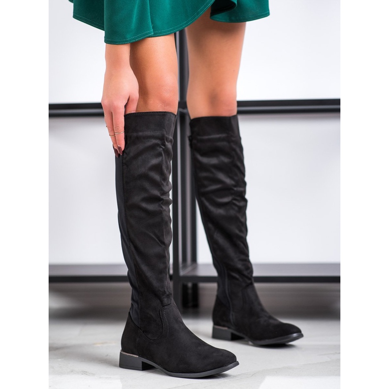 Anesia Paris Bottes à talons plats noir 1
