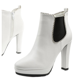Bottines blanches avec fermeture éclair et élastique Circus 1