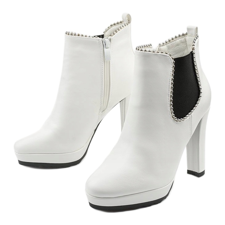 Bottines blanches avec fermeture éclair et élastique Circus 2